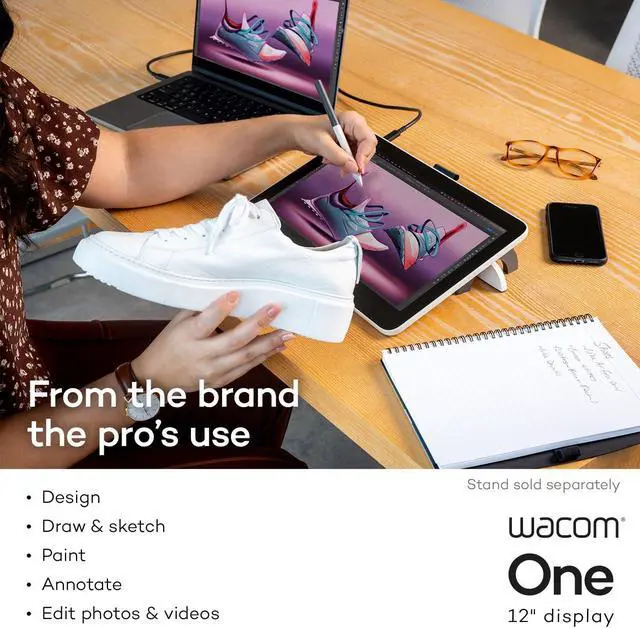 Alt view image 2 of 5 - Wacom One 12 Drawing Tablet with Screen (2023), Full-Laminated 11.6" HD Screen Graphics Monitor, Works with Mac, PC & Chromebook for Drawing, Photo/Video Editing, Design, & Education