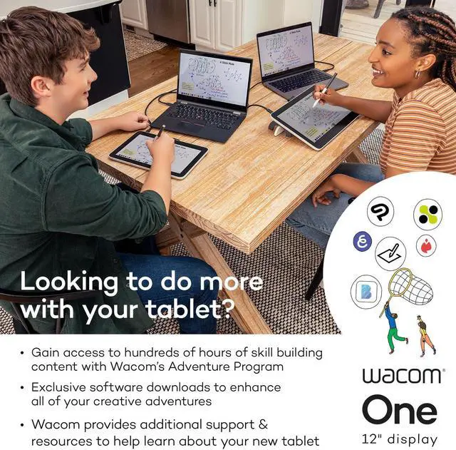 Alt view image 5 of 5 - Wacom One 12 Drawing Tablet with Screen (2023), Full-Laminated 11.6" HD Screen Graphics Monitor, Works with Mac, PC & Chromebook for Drawing, Photo/Video Editing, Design, & Education