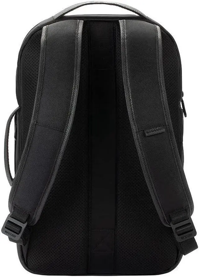 Alt view image 4 of 5 - Incase Twill & Leather Backpack - Durable Recycled Twill Travel Backpack for 16-inch Laptop - Compact Carry-On (18 x 13 x 5 in, 17.5L) - Black