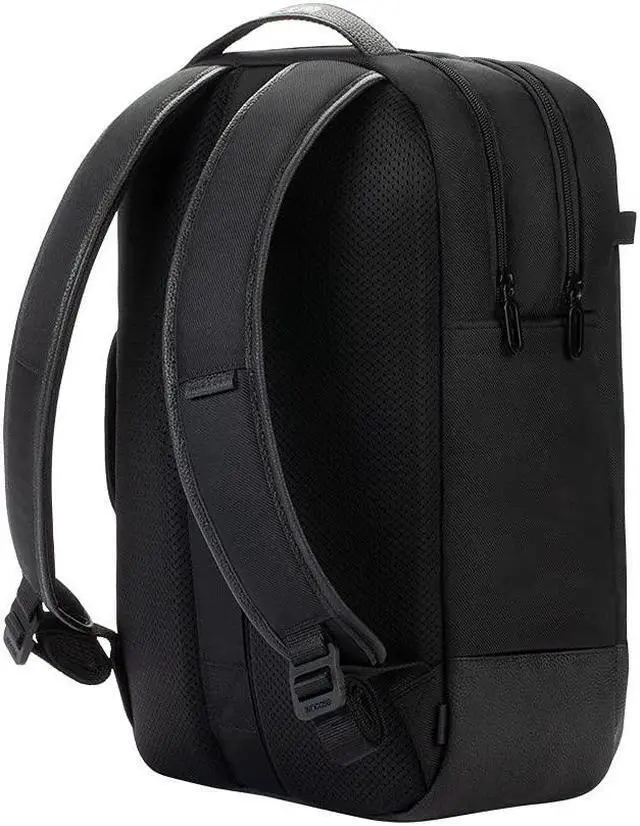 Alt view image 5 of 5 - Incase Twill & Leather Backpack - Durable Recycled Twill Travel Backpack for 16-inch Laptop - Compact Carry-On (18 x 13 x 5 in, 17.5L) - Black