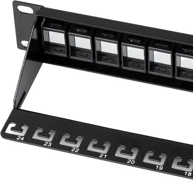 Alt view image 3 of 5 - Cable Matters 1 Pack Rackmount or Wall Mount 24 Port Keystone Patch Panel (Blank Patch Panel for Keystone Jack) & 5-Color Combo Snagless Short Cat 6 Ethernet Cable 5 ft (Cat 6 Cable, Cat6 Cable)