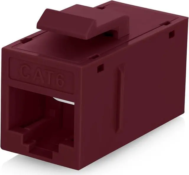 Main image of Everest RJ45 CAT6 Keystone Coupler in Red (48-Pack) - RJ45 Coupler - Cat6 Keystone Jacks