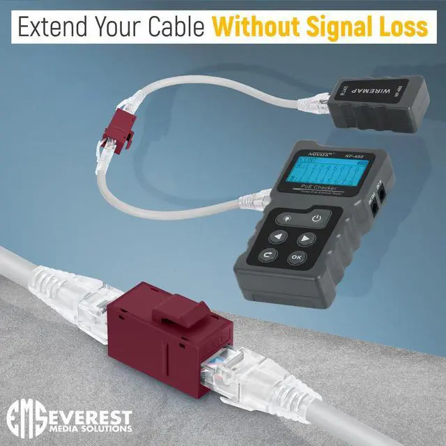 Alt view image 4 of 5 - Everest RJ45 CAT6 Keystone Coupler in Red (48-Pack) - RJ45 Coupler - Cat6 Keystone Jacks