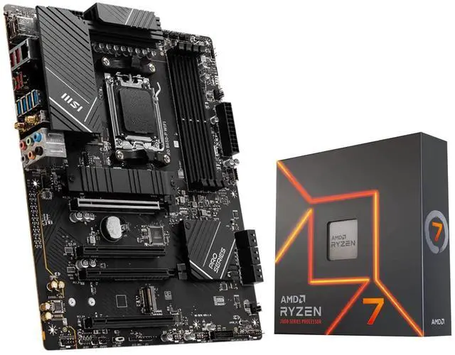 Alt view image 2 of 5 - INLAND Micro Center AMD Ryzen 7 7700X CPU Processor Bundle with MSI PRO B650-P WiFi ProSeries Motherboard and 2TB Gen4x4, M.2 2280 SSD, DRAM Cache, TLC 3D NAND Flash, Up to 7000MB/s