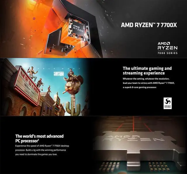 Alt view image 4 of 5 - INLAND Micro Center AMD Ryzen 7 7700X CPU Processor Bundle with MSI PRO B650-P WiFi ProSeries Motherboard and 2TB Gen4x4, M.2 2280 SSD, DRAM Cache, TLC 3D NAND Flash, Up to 7000MB/s