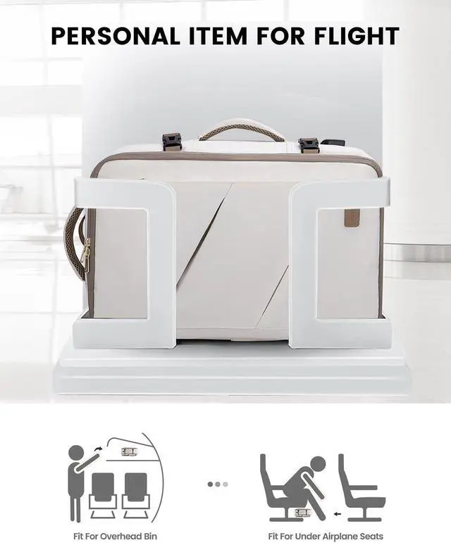 Alt view image 2 of 5 - LOVEVOOK Travel Backpack for Women, 17 Inch Laptop as Person Item Backpack, Carry on Backpack Flight Approved with 3 Packing Cubes,Waterproof Casual Backpack, Beige-Khaki(4Pcs Set)