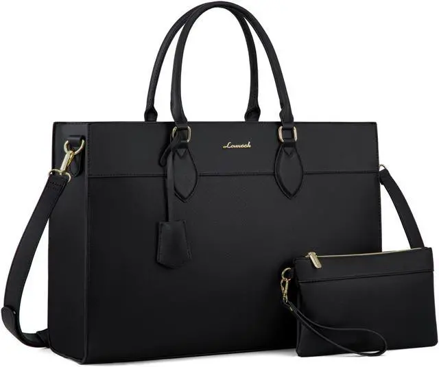 Main image of LOVEVOOK Laptop Bag for Women, 17.3 inch Laptop Tote Computer Briefcase for Work Large Waterproof Handbag Professional Shoulder Bag for Women Business Office