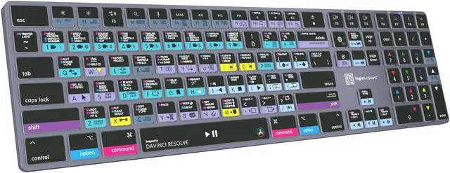 Alt view image 4 of 5 - Logickeyboard Wireless Backlit 'Titan' designed for editing in Blackmagic's DaVinci Resolve * p/n LKB-RESB-TM-US