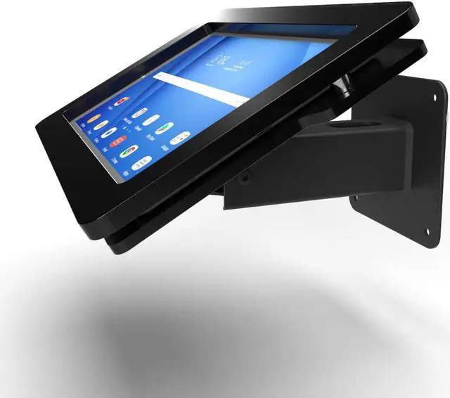 Alt view image 3 of 5 - TABcare Anti-Theft Security Acrylic Case for Samsung Galaxy TAB A7 Lite 8.7" with 360 Swivel & 180 Tilting Mount for Desktop Stand or Wall (Black)