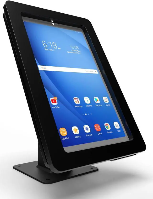 Alt view image 4 of 5 - TABcare Anti-Theft Security Acrylic Case for Samsung Galaxy TAB A7 Lite 8.7" with 360 Swivel & 180 Tilting Mount for Desktop Stand or Wall (Black)