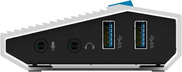Alt view image 5 of 5 - Accell Thunderbolt 3 Dock - Dual 4K at 60Hz, 70W Charging, 40Gbps, Intel Certified, TB3 Cable, 6 USB Ports, Ethernet, Audio Ports, Aluminum Docking Station, Power Delivery(K160B-001K)
