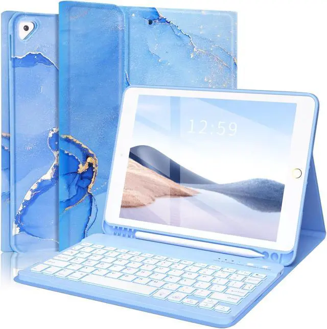 Main image of FUWANG Keyboard Case for iPad 9th Generation 10.2 inch 2021 - Detachable 7 Colors Backlit Stand Folio Keyboard Cover for iPad 8th Gen/7th Gen/iPad Pro 10.5"/iPad Air 3rd Gen, with Pencil Holder