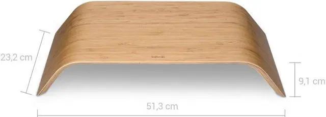 Alt view image 4 of 5 - kalibri Wood Monitor Stand Riser - Computer Desk Holder Desktop Dock Wooden Mount Display for PC TV Screen Notebook Laptop - Bamboo
