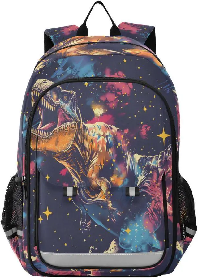 Main image of senya School Backpack Kids College Rucksack Travel Bookbag Fashion Back Pack Girls Boys Tyrannosaurus T-rex Space Comic