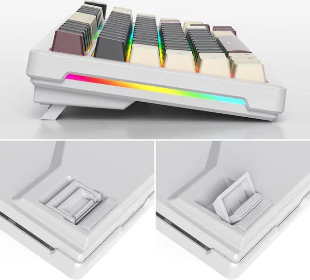 Alt view image 5 of 5 - iTastatur 75% Wired Gaming Keyboard, Hot Swappable Gasket Mount, White Switch, 82 Keys TKL Mechanical Keyboard, NKRO Creamy for PC Laptop Windows Gamer