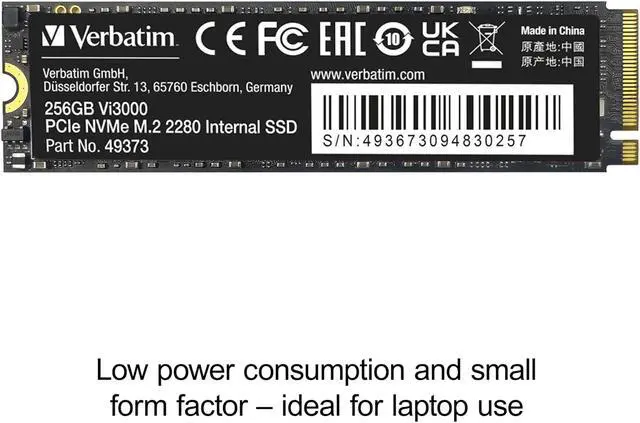 Alt view image 3 of 5 - Verbatim 512GB SSD Vi3000 Internal Solid State Hard Drive PCIe NVMe M.2 2280