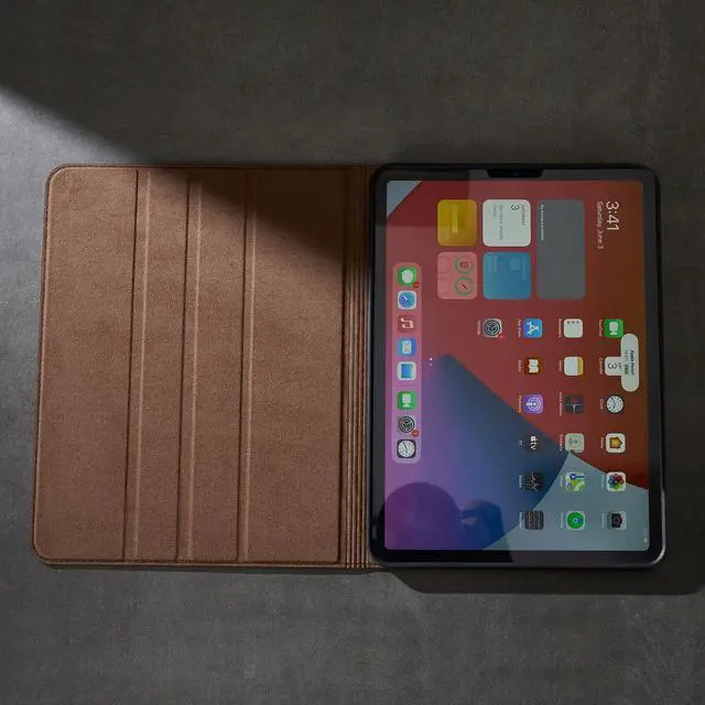 Alt view image 5 of 5 - Gexmil Genuine Leather Case for iPad Pro 13 Inch M4 2024 with Adjustable Stand,Protective Shockproof Premium Leather Smart Folio Cover Auto Sleep/Wake Anti-Slip, Buffalo Brown