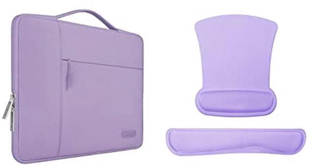 Main image of MOSISO Wrist Rest Support for Mouse Pad & Keyboard Set&Laptop Sleeve Compatible with MacBook Air/Pro, 13-13.3 inch Notebook, Polyester Multifunctional Briefcase Bag, Light Purple