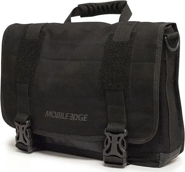 Main image of Mobile Edge ECO-Friendly Laptop Messenger Bag for Men and Women, for 14.1" PC and Compatible with MacBook 15", Cotton Canvas, Black