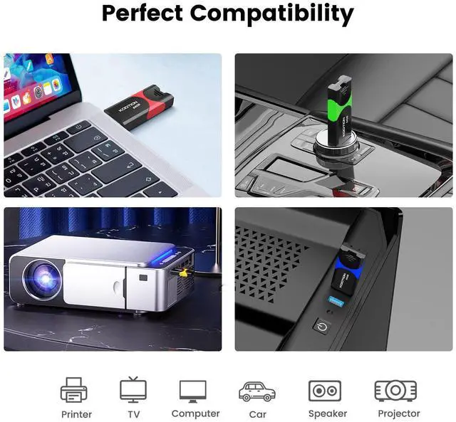 Alt view image 5 of 5 - 64GB USB 3.0 Flash Drive 10 Pack KOOTION USB 3.0 Thumb Drive Retractable 64G Zip Drive Ultra High Speed USB Stick Jump Drive Rugged Memory Stick with LED Indicator for Data Storage and Transfer