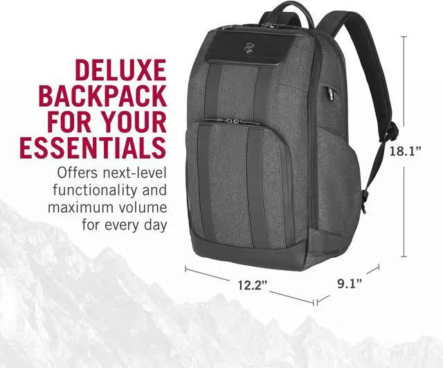 Alt view image 3 of 5 - Victorinox Architecture Urban2 Deluxe Backpack - Professional Business Backpack to Carry Laptop & Tablet - Perfect Travel Bag - 23 Liters, Gray