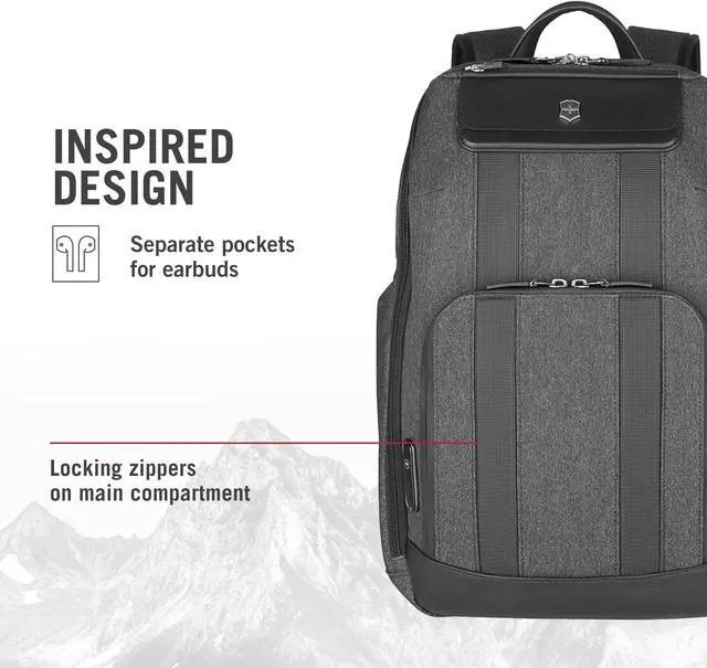 Alt view image 5 of 5 - Victorinox Architecture Urban2 Deluxe Backpack - Professional Business Backpack to Carry Laptop & Tablet - Perfect Travel Bag - 23 Liters, Gray