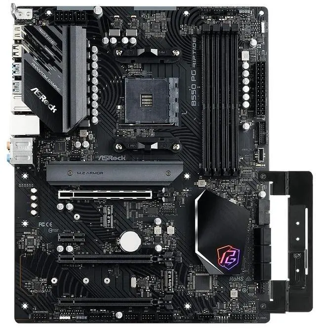Alt view image 2 of 5 - ASRock AMD B550 PG Riptide ATX Motherboard Dual Channel DDR4 4933 MHz AM4 Socket 128 GB SATA3 6.0 Gb/s M.2