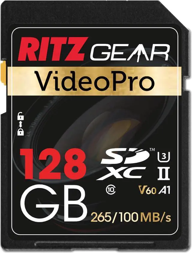 Main image of Ritz Gear 128GB High-Speed SDXC UHS-II SD Card, C10, U3, V60, Full-HD & 8K Memory Card for DSLR, Cinema-Quality Video Cameras