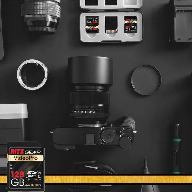 Alt view image 3 of 5 - Ritz Gear 128GB High-Speed SDXC UHS-II SD Card, C10, U3, V60, Full-HD & 8K Memory Card for DSLR, Cinema-Quality Video Cameras