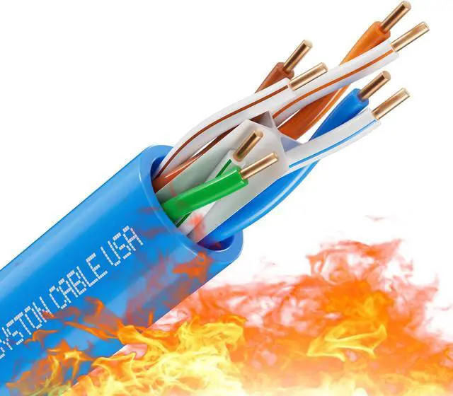 Alt view image 2 of 5 - Cat 6E Ethernet Network Cable - 1000 FT, 600MHz 23AWG Solid Bare Copper Wire Outdoor/Indoor, Bulk No Ends 10 Ft to 1000 Ft Available, Heat Resistant Riser Rated - CMP