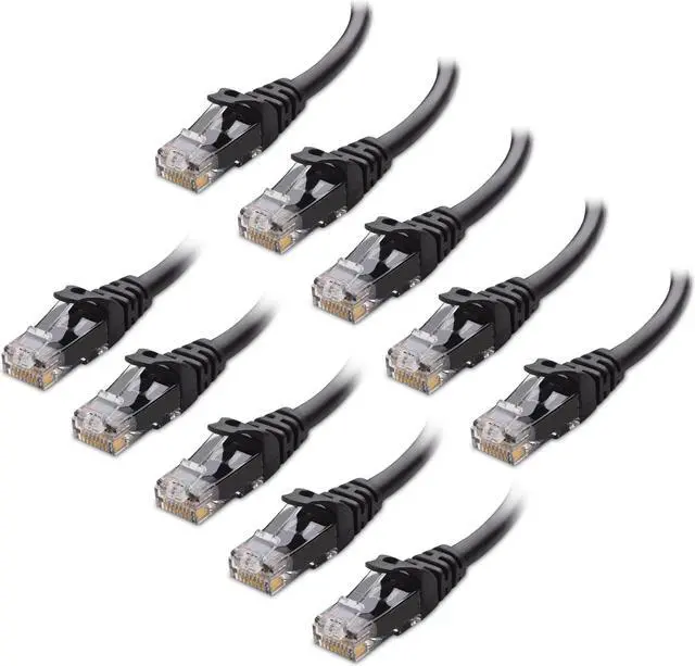 Alt view image 2 of 5 - Cable Matters 10Gbps 10-Pack Snagless Short Cat 6 Ethernet Cable 7 ft (Cat 6 Cable, Internet Cable) in Black & 100-Pack 8-inch Hook-and-Loop Reusable Wire Ties/Cable Ties with 42 lbs Tensile Strength