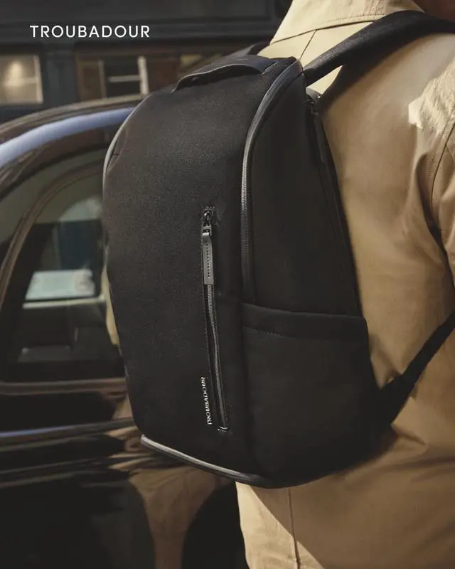 Alt view image 2 of 5 - Troubadour Pioneer Backpack 3.0 - Premium Everyday Bag with Padded Laptop Section, Ventilated Shoe Compartment & Sustainable Waterproof Material - All-Day LIghtweight Comfort Design - Black