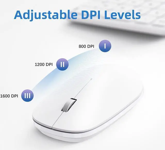 Alt view image 4 of 5 - Bluetooth Keyboard and Mouse for Mac,OMOTON Wireless Multi-Device Keyboard with Numeric Keypad, Keyboard and Mouse Combo, for MacBook Pro/Air, iMac, iMac Pro, Mac Mini, Mac Pro (White)