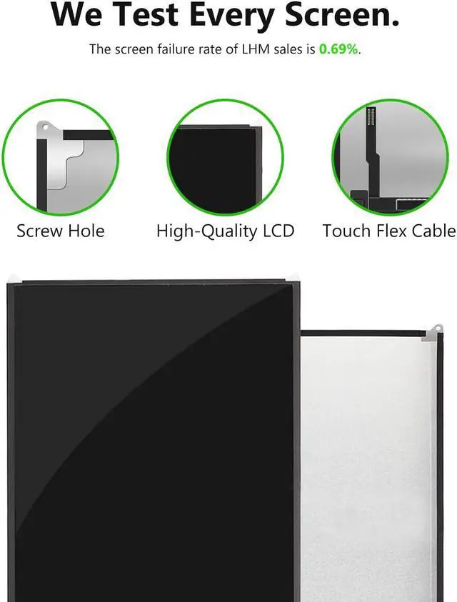 Alt view image 3 of 5 - LHM for iPad 7th 8th 9th Gen 10.2" LCD Screen Replacement Display Assembly (Model: A2197 A2198 A2200 A2270 A2428 A2429 A2430 A2602 A2603 A2604 A2605) with Repair Kits (Not Touch Glass)
