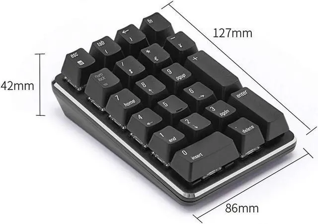 Alt view image 2 of 5 - Qisan Holiday Sale 2.4G Wireless Mechanical Numeric Keypad GATERON Blue Switch Gaming Keypad 21 Keys Mini Numpad Portable Keypad Extended Layout Black Magicforce