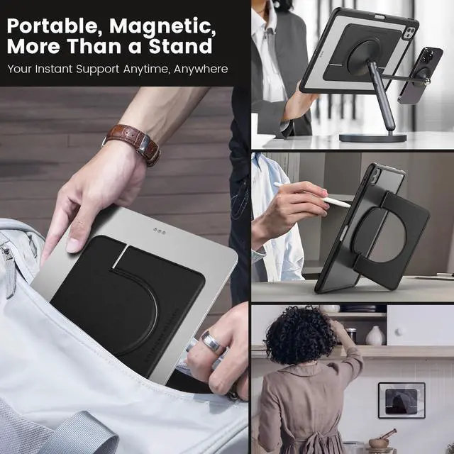 Alt view image 4 of 5 - Nillkin Adhesive Magnetic iPad Stand, for 9.7-11 inch Tablets, Adjustable Invisible Slim Lightweight, for iPad Air/Pro, KindleFire Max, Samsung Tablet, Hands-Free, Home and Office Use