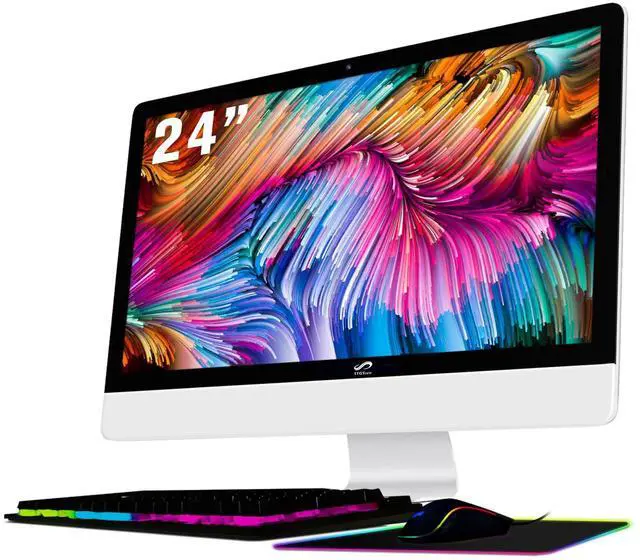 Main image of STGSivir All in One Desktop Computer 24" FHD Display, Intel Core i7 up to 3.9GHz, 16G Memory, 512G SSD, WiFi 5, Bluetooth, RGB Keyboard & Mouse & Mouse Pad, Webcam, Windows 11 Home