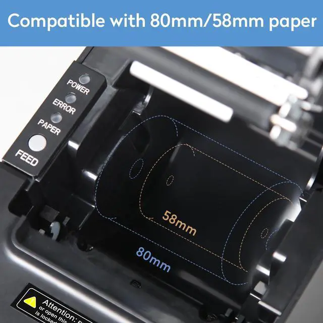 Alt view image 3 of 5 - RIBAO Thermal 80mm POS Printer Receipt Printer Connect Cash Registers Cash Drawer, BC-55 BC-40 BCS-160 Mixed Bill Money Counter RS232 Cashbox InterfaceWindows/Mac/Linux