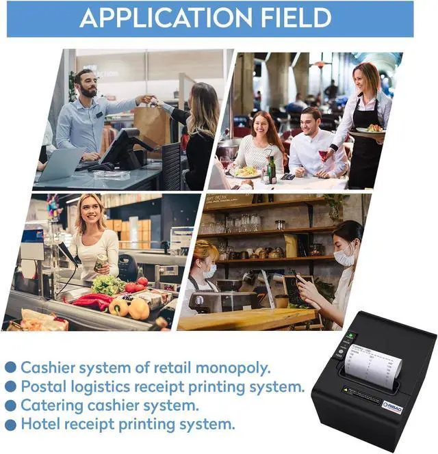 Alt view image 4 of 5 - RIBAO Thermal 80mm POS Printer Receipt Printer Connect Cash Registers Cash Drawer, BC-55 BC-40 BCS-160 Mixed Bill Money Counter RS232 Cashbox InterfaceWindows/Mac/Linux