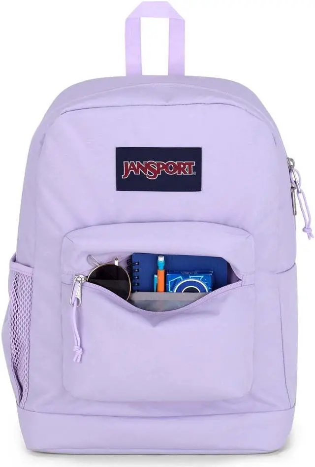 Alt view image 4 of 5 - JanSport Cross Town Plus Backpack - Large Main Compartment, Side Water Bottle Pocket, 15-Inch Padded Laptop Sleeve - Pastel Lilac