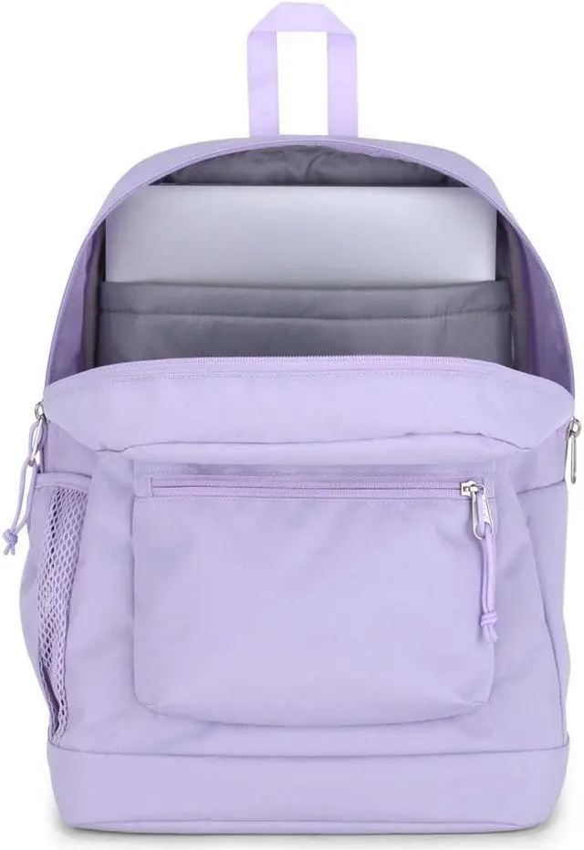 Alt view image 5 of 5 - JanSport Cross Town Plus Backpack - Large Main Compartment, Side Water Bottle Pocket, 15-Inch Padded Laptop Sleeve - Pastel Lilac