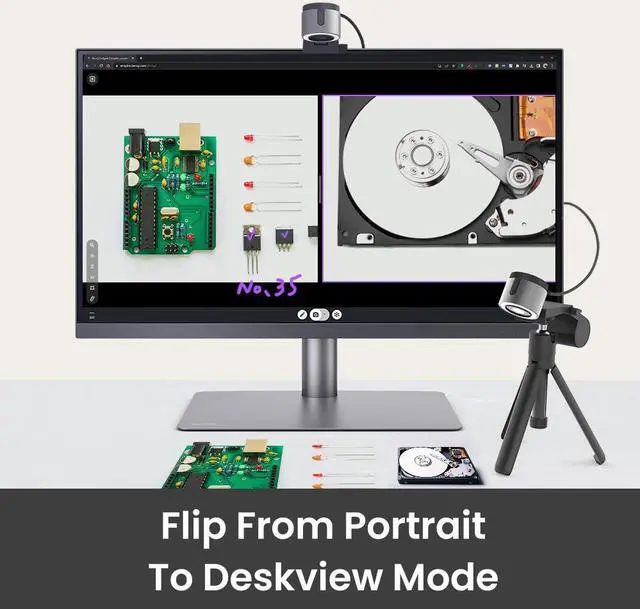 Alt view image 2 of 5 - BenQ ideaCam S1 Plus: Live demo Webcam with 15x Zoom Lens, Marco Handheld Document Camera for Flexible Demonstration, Remote Work, and Product Inspection.