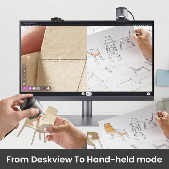 Alt view image 3 of 5 - BenQ ideaCam S1 Plus: Live demo Webcam with 15x Zoom Lens, Marco Handheld Document Camera for Flexible Demonstration, Remote Work, and Product Inspection.
