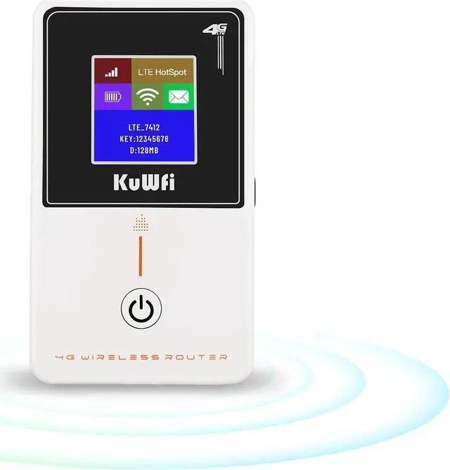 Main image of KuWFi Mobile Hotspot Router Device Unlocked, 150Mbps Portable WiFi Hotspot Router for Travel, Pocket WiFi Hot Spot Works Best with AT&T T-Mobile, 10 Connected Devices, B2/B4/B5/B12/B17 Network Band