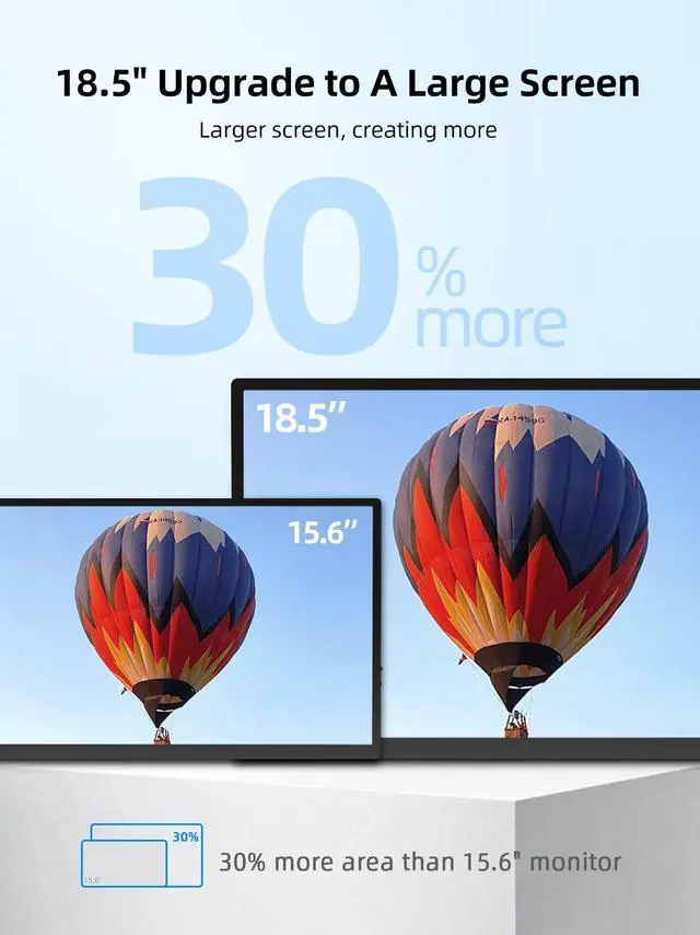 Alt view image 4 of 5 - EVICIV 18.5 Portable Monitor Touchscreen | 120HZ 1ms Gaming Monitor | FreeSync, HDR | 400Nits | 1080P FHD IPS | 100% sRGB | VESA & Smart Case | Large Travel External Second Screen for Laptop, Switch