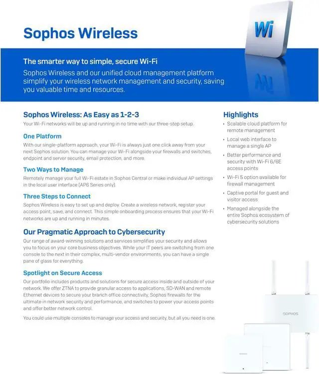 Alt view image 4 of 5 - Sophos AP6 420 Wi-Fi 6 Access Point (US) Plain, No Power Adapter/PoE Injector (AP420U00ZZPCNP)