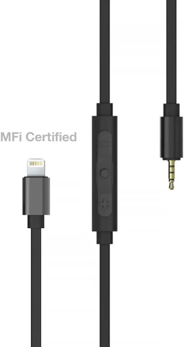 Alt view image 2 of 5 - Koss Utility Cord Lightning Cable, Works Utility Series System, in-Line Microphone and Remote, Mfi Certified, Black