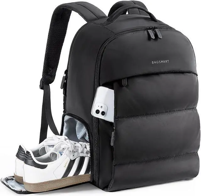 Main image of BAGSMART 30L Carry On Backpack with Shoe Compartment, Airline Approved Travel Backpack, Lightweight Travel Bag Fits 15.6 Inch Laptop, Water-Resistant, Black