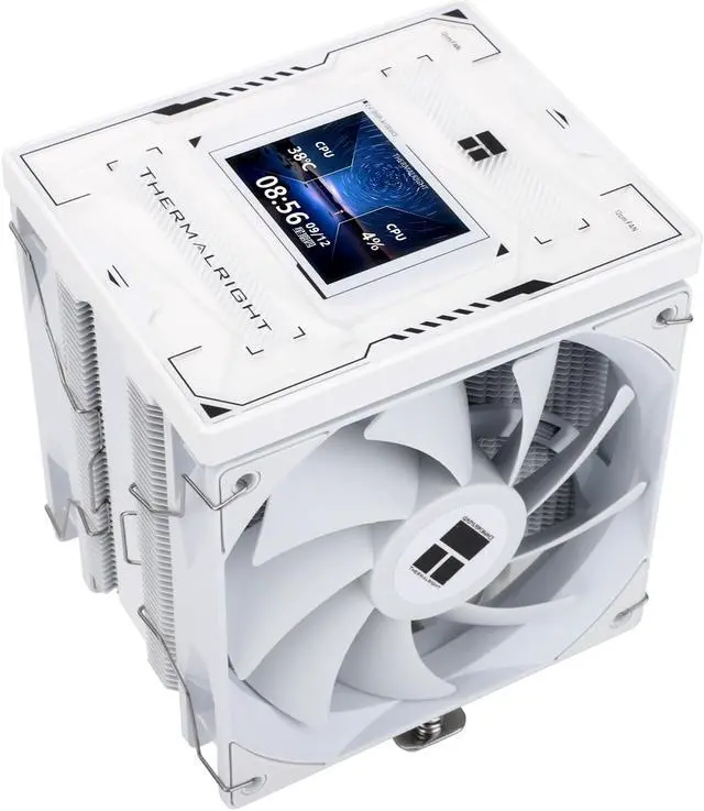 Main image of Thermalright Burst Assassin 120 Vision Digital CPU Cooler - IPS 2.4-inch Square Rotatable Display, 120mm Forward and Reverse Fan Design, Support Intel LGA1700/1150/1151/1200/1851, AMD AM4/AM5|White