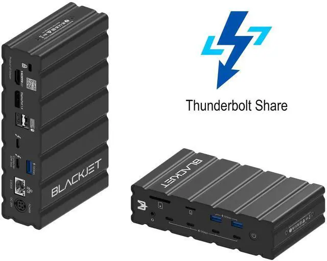 Alt view image 3 of 5 - Blackjet RX-4 Raiden Thunderbolt 4 Docking Station 17 Ports, Thunderbolt 4, USB-C, USB-A, Ethernet, HDMI, DisplayPort, Audio, Card Reader, ThunderboltShare, Mac, Gaming, Pro, Create, Hub, Professional